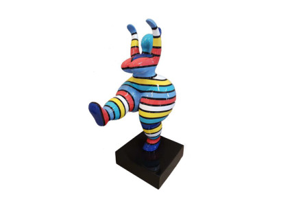 Abstrakte Designer Kunst 50cm Figur Statue Bunt Bemante Skulpturen Statuen Neu