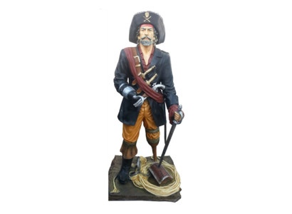 Pirat Figur Statue Kaperer Freibeuter Korsar Bukanier Skulptur Dekoration 200 cm