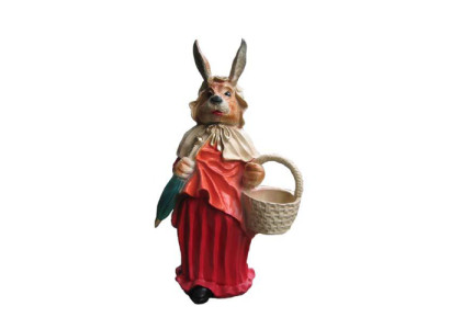 Wolf Rotkäppchen Figur Osterhasen Kleid Wolf Transe Garten Figur Statue 71cm Neu