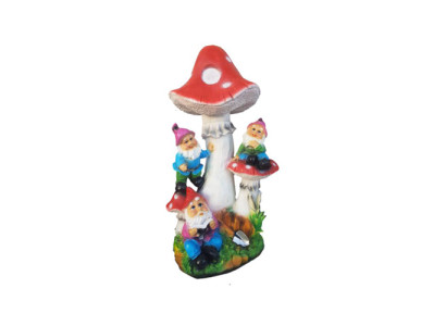 Skulptur Pilz Haus Statue Garten Figuren 51cm Statuen Skulpturen Figur Neu M37