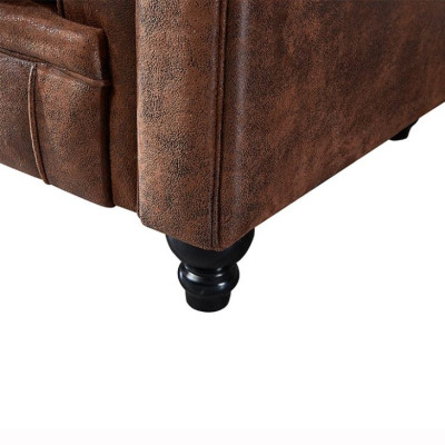 Mens Club Chesterfield Sofa Couch Leder Polster 2 Sitzer Braun NEW