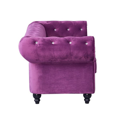 Klassische Leder Couch - Lila Chesterfield Stoff Sofa 2 Sitzer  Neu jvmoebel ®