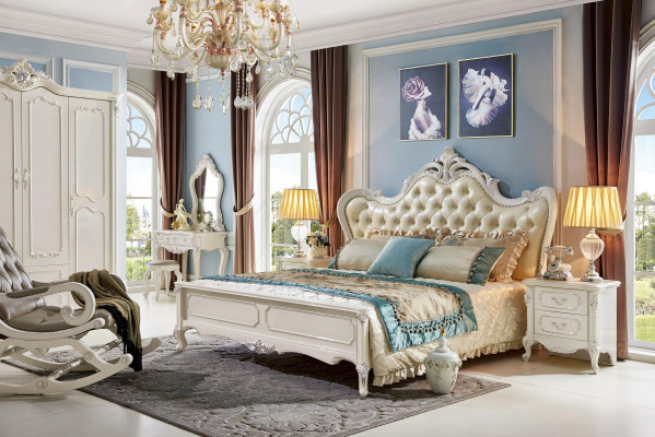 Bett 2x Nachttisch 3 tlg Schlafzimmer Set Design Modern Luxus Klassische Möbel