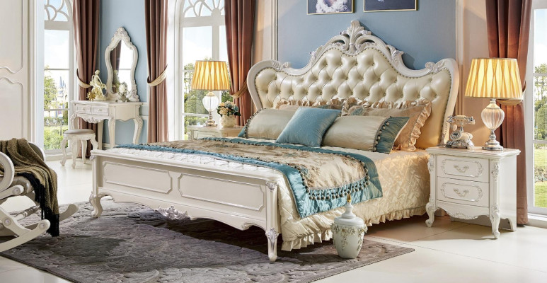 Bett 2x Nachttisch 3 tlg Schlafzimmer Set Design Modern Luxus Klassische Möbel