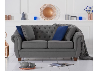 Klassische Leder Couch - Textil Chesterfield Stoff Sofa 2 Sitzer  Neu jvmoebel ®