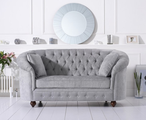 jvmoebel ® - Landhaus Designer Couch - Chesterfield Textil Sofa Grau Stoff Neu