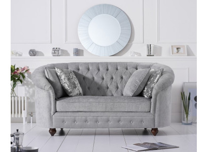 jvmoebel ® - Landhaus Designer Couch - Chesterfield Textil Sofa Grau Stoff Neu