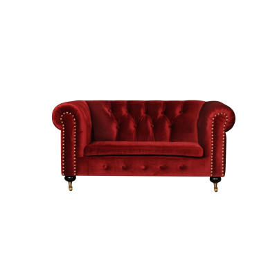Rote Barock Sofa Couch - Chesterfield Stoff 2 Sitzer Leder Textil jvmoebel ® NEW