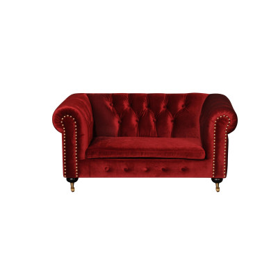Rote Barock Sofa Couch - Chesterfield Stoff 2 Sitzer Leder Textil jvmoebel ® NEW