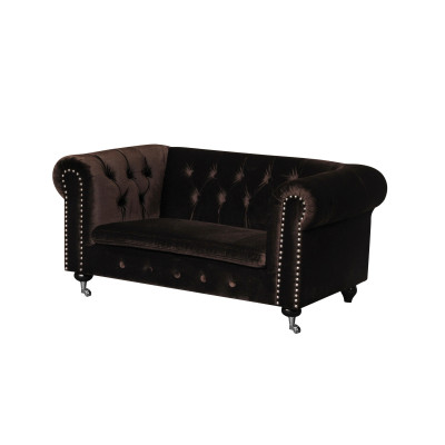 Schwarz Barock Sofa Couch - Chesterfield Stoff 2 Sitzer Leder Textil jvmoebel ®