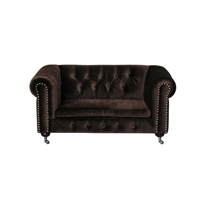 Schwarz Barock Sofa Couch - Chesterfield Stoff 2 Sitzer Leder Textil jvmoebel ®