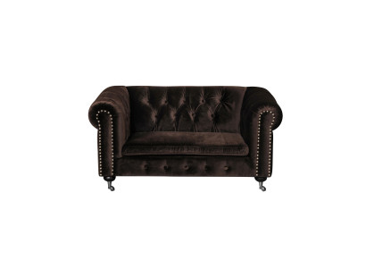 Schwarz Barock Sofa Couch - Chesterfield Stoff 2 Sitzer Leder Textil jvmoebel ®