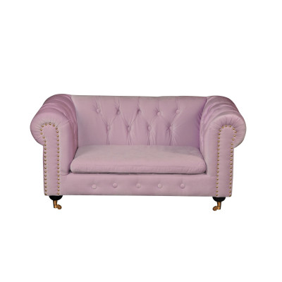 Pink Chesterfield Sofa Couch Polster Stoff Leder Couchen  Polster Garnitur Neu