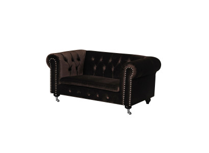 jvmoebel ® - Leder Sofa Couch  Royal Braun Polster Zweisitzer Couch Garnitur Neu