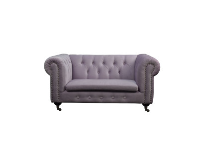 Chesterfield 2 Sitzers Klassische Luxus Barock Rokoko Sofa Textil Leder Couch