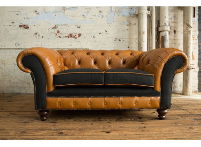 jvmoebel ®  Leder Sofa Couch - Design Polster Zweisitzer Couch Garnitur Braun