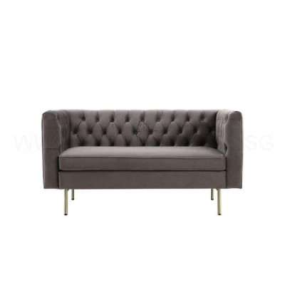 Chesterfield 2 Sitzer Sofa Stoffsofa Couch Polster Sitz Garnitur 2er Sofas Grau
