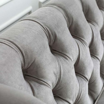 Chesterfield 2 Sitzer Sofa Stoffsofa Couch Polster Sitz Garnitur 2er Sofas Grau