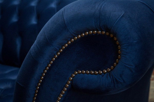 Klassische Chesterfield Couch Blau Polster Garnitur 2 Sitzer Sofas Sofa 185cm