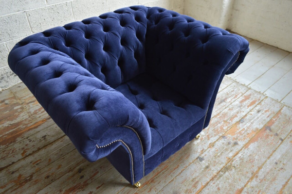 Sessel Design Couch Sofa Sitzer Samt Lounge Club Polster Luxus Ohren Sitz Relax