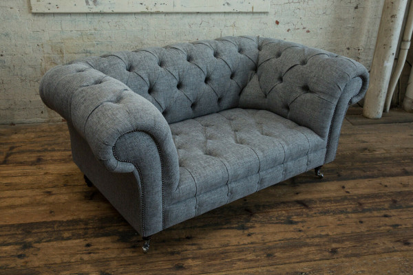 Luxus 2 Sitzer Couch Polster Sofa Leder Stoff Couchen Chesterfield Garnitur Neu