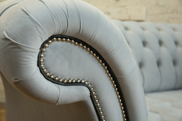Textil Sofa Stoff Couch Chesterfield big sofas xxl couchen Sitz Polster 185cm