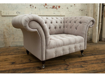 Sofa Chesterfield Sofas Couch Polster Garnitur Stoff Leder 1,5 Sitzer Einsitzer