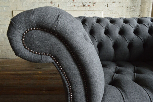 Chesterfield Design Stoff Couch Sessel 1.5 Sitzer Polster Sofas Lounge Neu Club