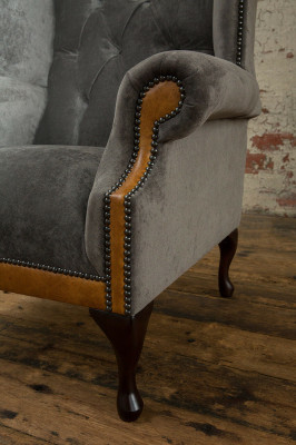 Chesterfield Samt Sessel Sofa Polster Sofas Design Luxus Couch Relax Fernseh Neu