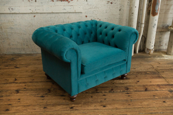 sessel einsitzer chesterfield textil sofa couch polster sofas stoff couchen neu