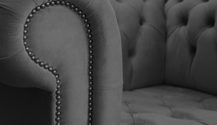 Sessel 1 Sitzer Chesterfield Textil Polster Sofas Design Luxus Couch Sofa Stoff