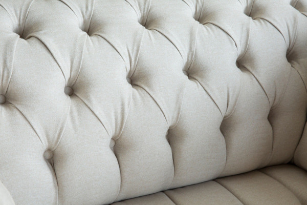 Sessel Couch Polster Sofa Textil Chesterfield Couchen 1,5 Sitzer Einsitzer Weiß
