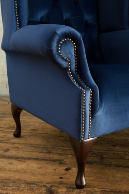 Sessel Club Lounge Designer Lehn Stuhl Polster Sofa 1 Sitzer Neu Samt Fernseh