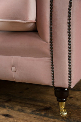 Klassische Polster Möbel Chesterfield Couch Textil Leder Stoff Samt Zweisitzer