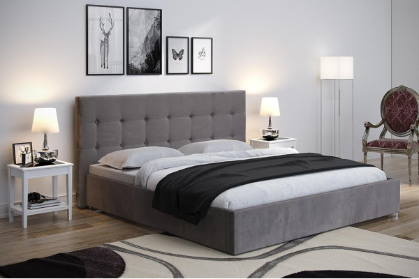 Beige 160x200 Bett Schlafzimmer Betten Textil Leder Hotel Luxus Polster Big Neu