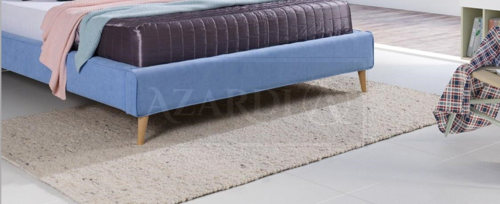 Chesterfield Samt Velvet Doppel Design Bett Luxus Design Betten Doppel Blau Neu