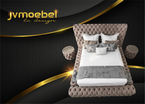 Bett 2x Nachttisch 3 tlg. Schlafzimmer Set Design Möbel Modern Luxus Betten Neu