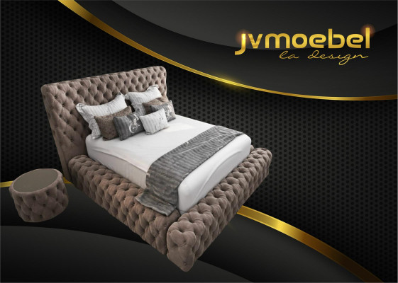 Bett 2x Nachttisch 3 tlg. Schlafzimmer Set Design Möbel Modern Luxus Betten Neu