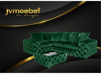 Couchtisch Textil Beistelltisch Wohnzimmertisch Glastisch Chesterfield Textil