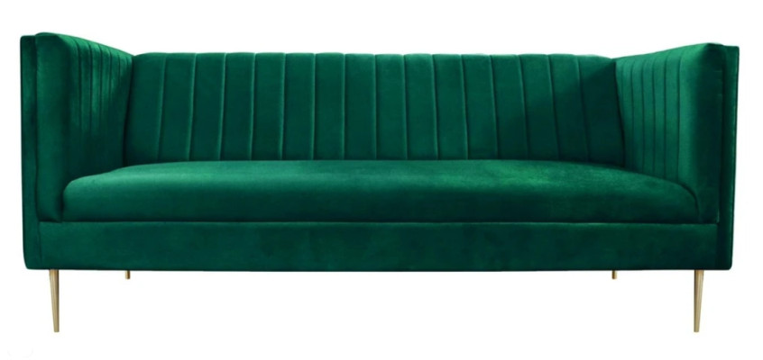 zweisitzer Sofa Sofas Grün Stoff Couchen Polster Wohnzimmer Design luxus Textil