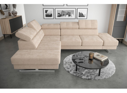 Luxus Möbel Ecksofa L Form Couch Design Polsterung Textil Sofas Holz Garnitur