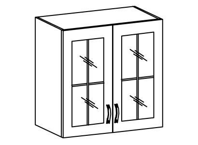 Klassisches Design der Hängevitrine aus Holz und Glas