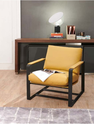 Lounge Club Sessel Fernseh Leder Sofa 1 Sitzer Polster Metall Couch Relax Neu