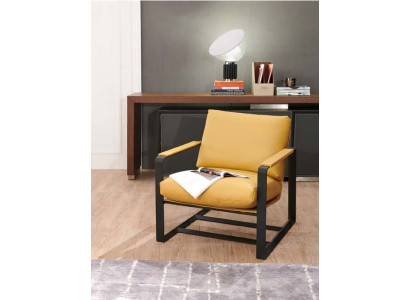Lounge Club Sessel Fernseh Leder Sofa 1 Sitzer Polster Metall Couch Relax Neu