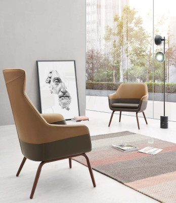 Sessel Club Lounge Designer Lehn Stuhl Polster Sofa 1 Sitzer Neu Leder Fernseh