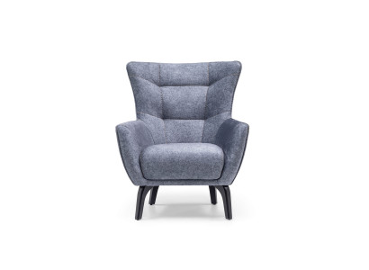 Sessel Wohnzimmer Ohrensessel Stoffsessel Grau Polster Einsitzer Sitz