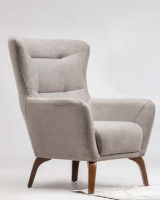 Ohrensessel Sessel Wohnzimmer Stoffsessel Grau Polster Einsitzer Sitz