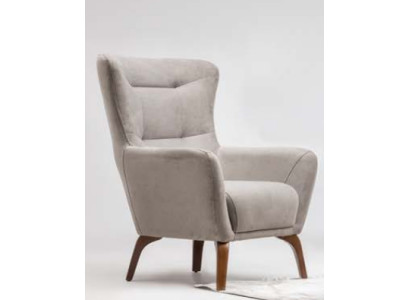 Ohrensessel Sessel Wohnzimmer Stoffsessel Grau Polster Einsitzer Sitz