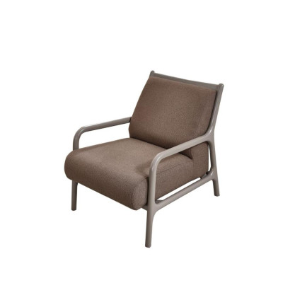 Klassischе Polstersessel Sessel Stoffsessel Stoff Holz Beige Einsitzer