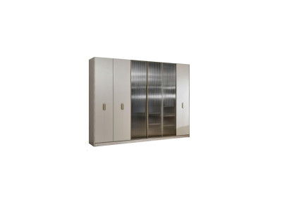 Beiger Schlafzimmer Kleiderschrank Holzschrank Designer Holz Möbel Neu